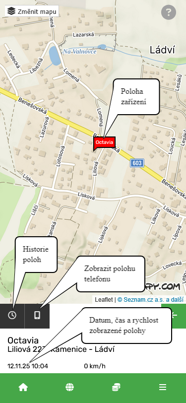 Mapa jednoho zařízení