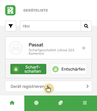 Wählen Sie „Neues Gerät registrieren“ aus