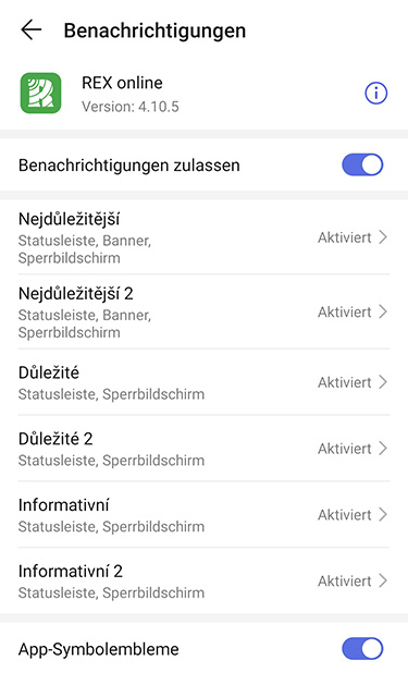 Android – System-Benachrichtigungseinstellungen